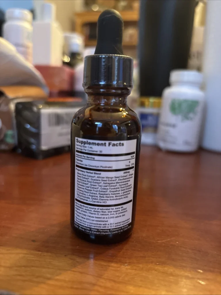 Supplement facts label